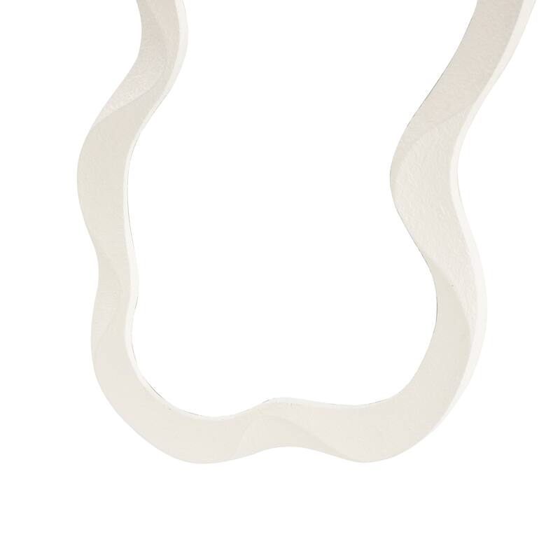 White or Black Wood Wavy Room Wall Mirror with Dimensional Frame