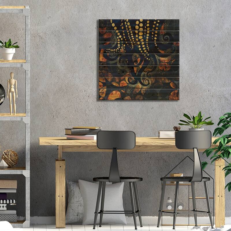 Metallic Ocean I Print On Wood by SpaceFrog Designs - Multi-Color