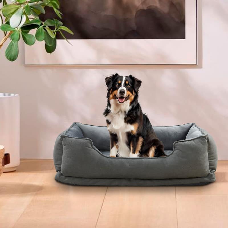 Textured Plush Rectangle Pet Bed