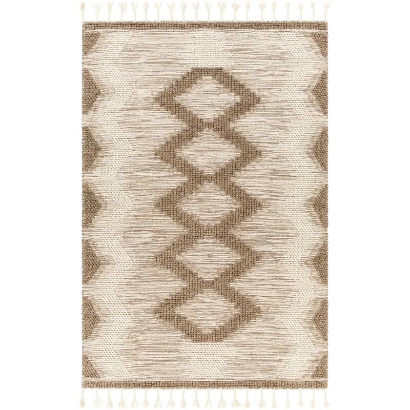 Livabliss Savi Handmade Boho Geometric Wool Area Rug