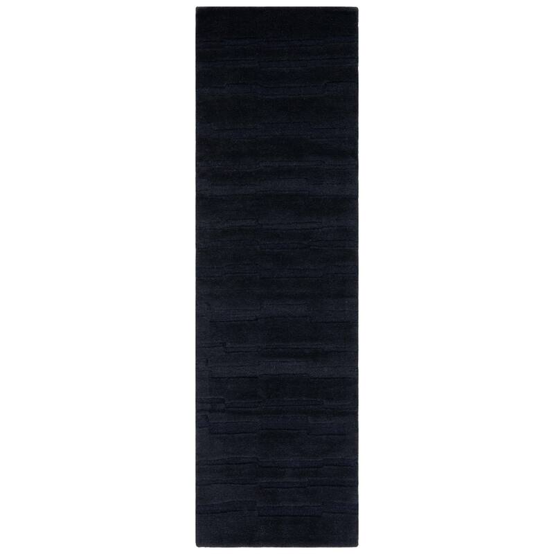 SAFAVIEH Handmade Chatham Rafah Modern Wool Rug - 2'3" x 8' Runner - Black