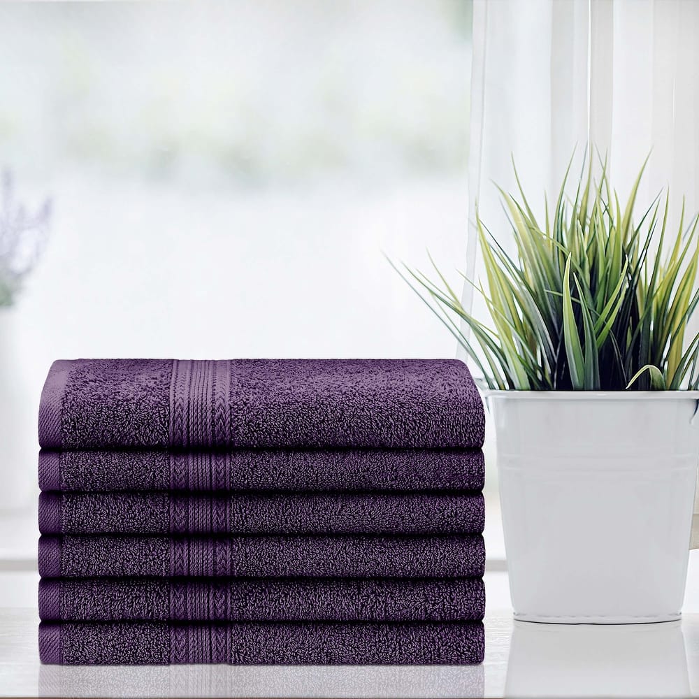 Eco-Friendly Sustainable Cotton Hand Towel by Superior (Set of 6)
