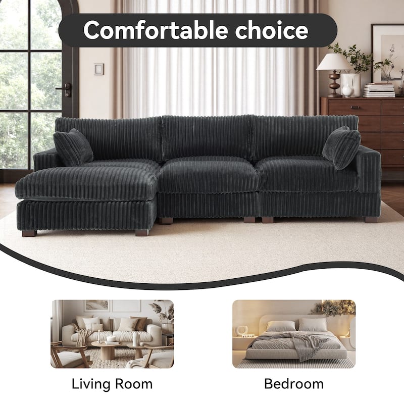 Oversized Plush Modular Sectional Sofa Set L Shaped Couch