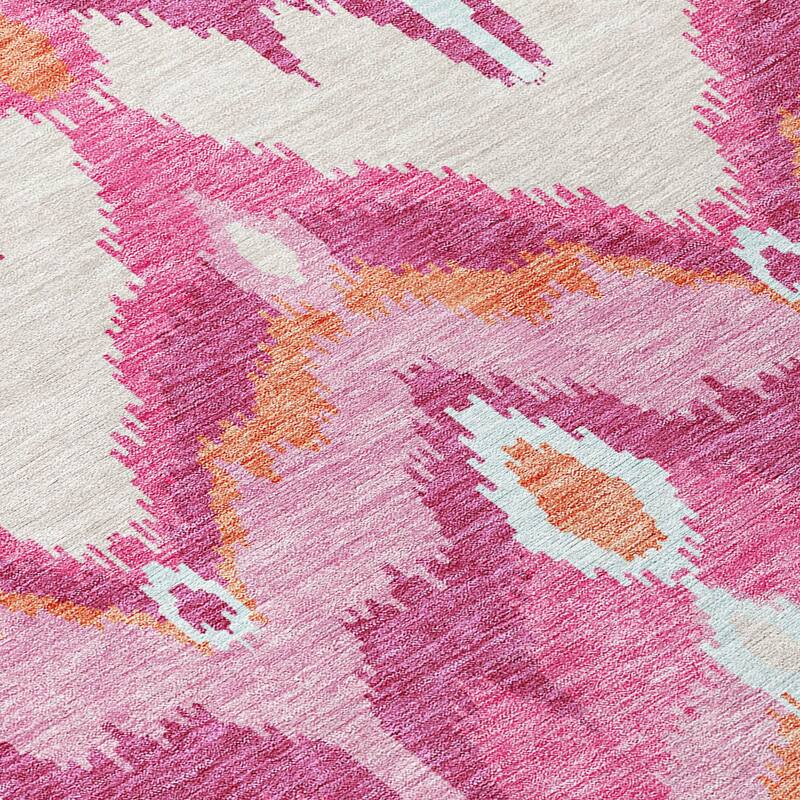 Machine Washable Indoor/ Outdoor Chantille Boho Ikat Rug