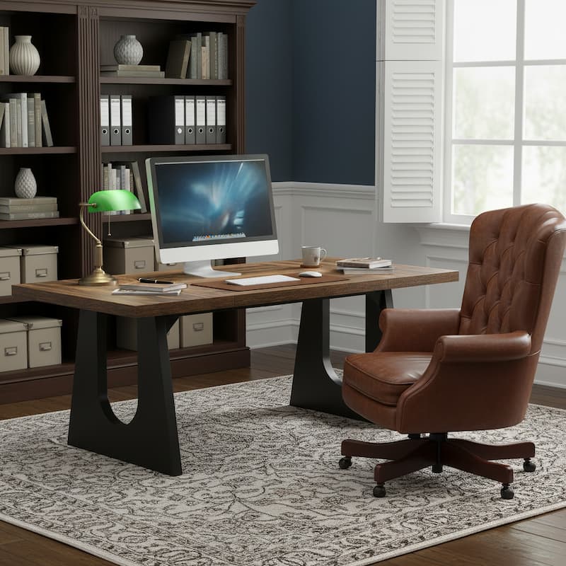 70.9 Inches Executive Desk Rectangular Computer Office Desk with Large Desktop