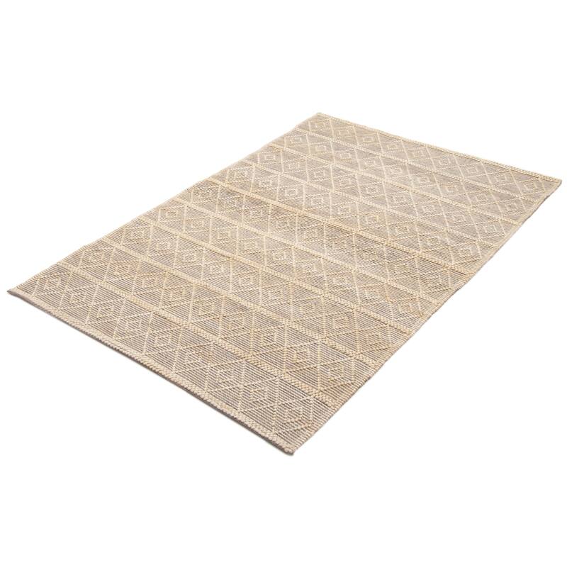 ECARPETGALLERY Braid weave Sienna Cream Wool Rug - 4'11 x 7'10