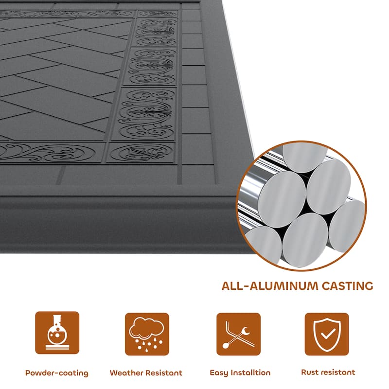 5/7-Piece Cast Aluminum Outdoor Dining Set with 59.06'' L X 35.43'' W Rectangular Table and Random Color Seat Cushions