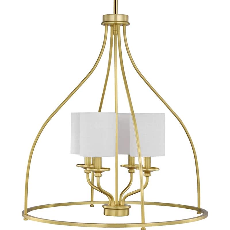 Bonita Collection Four-Light Satin brass Foyer Chandelier - 27.800" x 25.000" x 12.000"