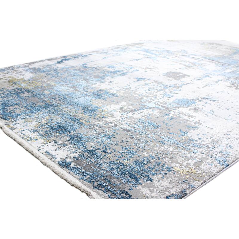 Bashian Grettel Ivory/Blue Contemporary Area Rug