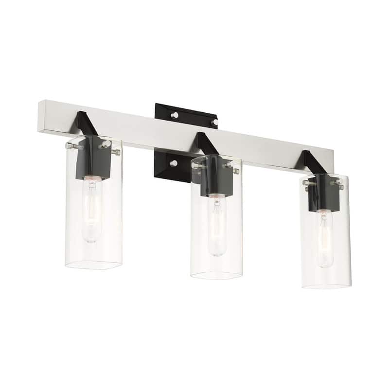 Livex Lighting 3 Light Brushed Nickel Vanity Sconce, 17823-91 - 23.75"W x 12"H x 5.5"D