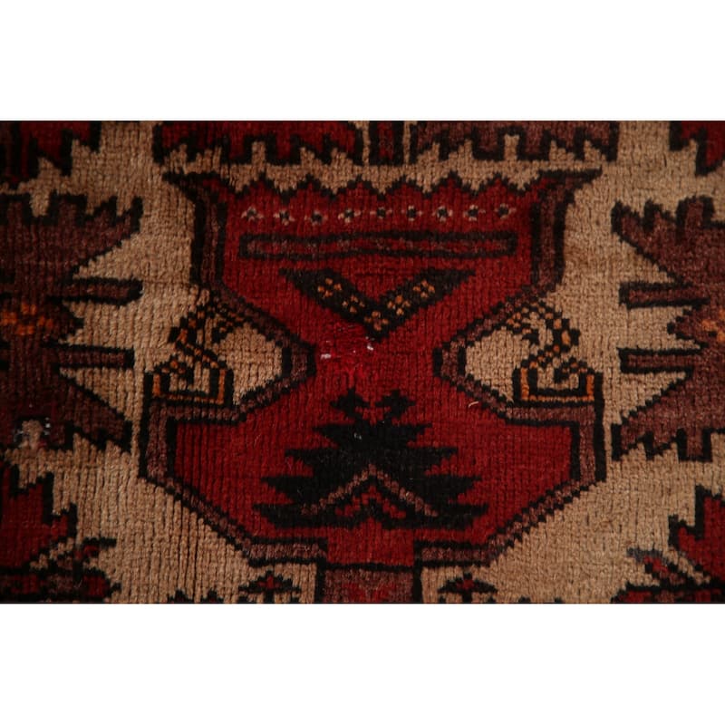 Balouch Persian Vintage Area Rug Hand-knotted Wool Carpet - 2'9"x 4'7"