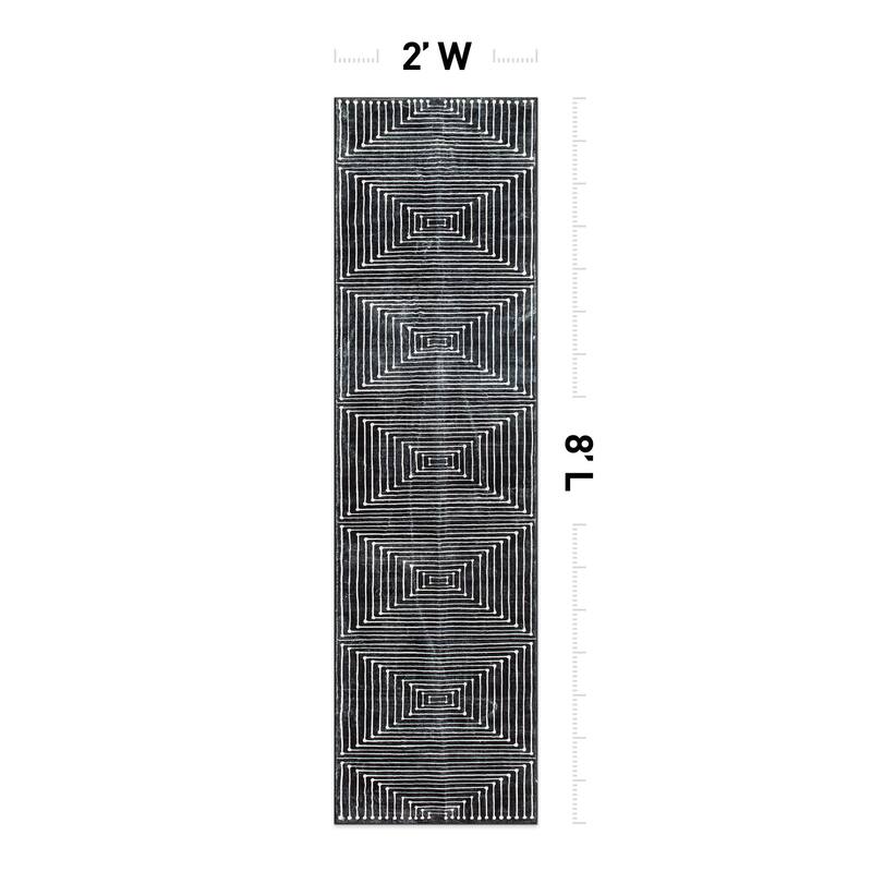 World Rug Gallery Bohemian Stripes Washable Non Slip Area Rug
