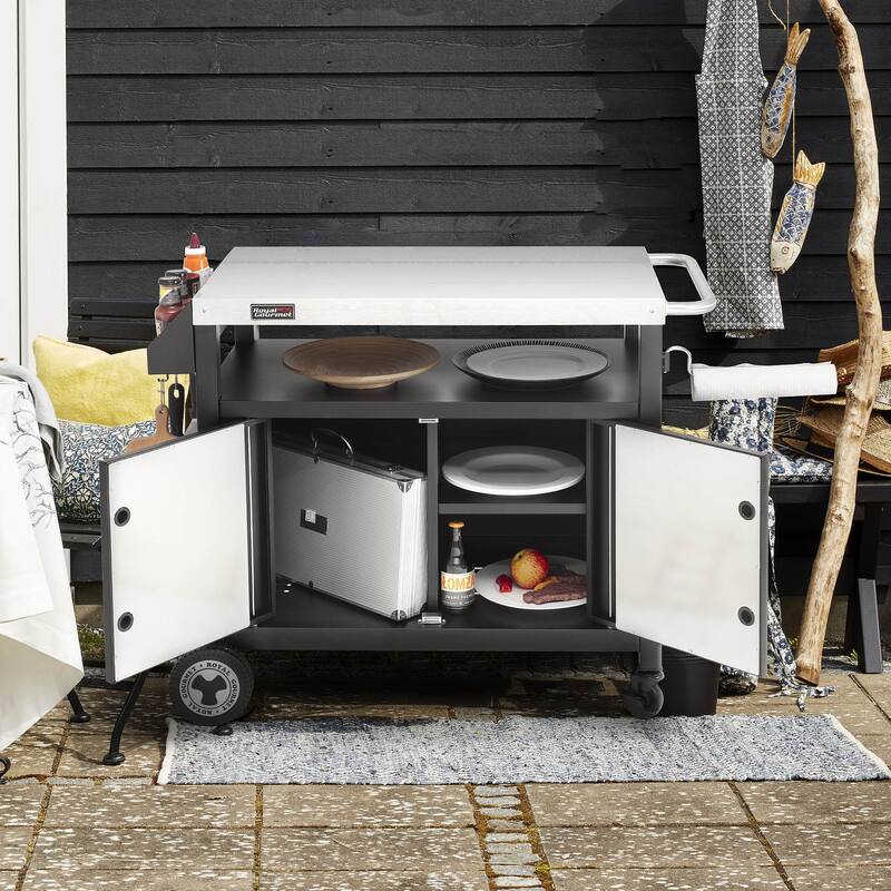 Royal Gourmet Movable Kitchen Cart Grill Prep Table with Storage
