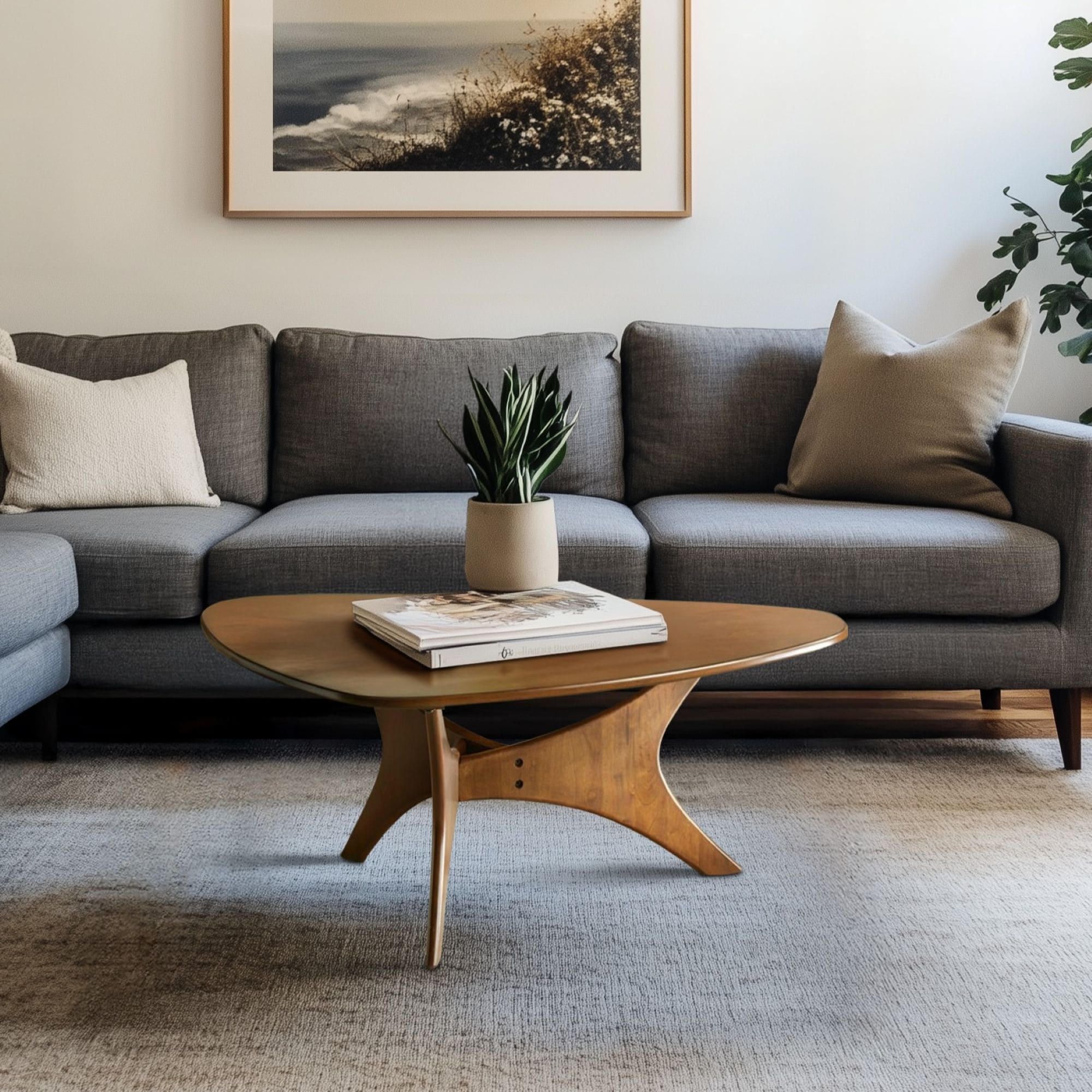 INK IVY Blaze Triangle Wood Coffee Table