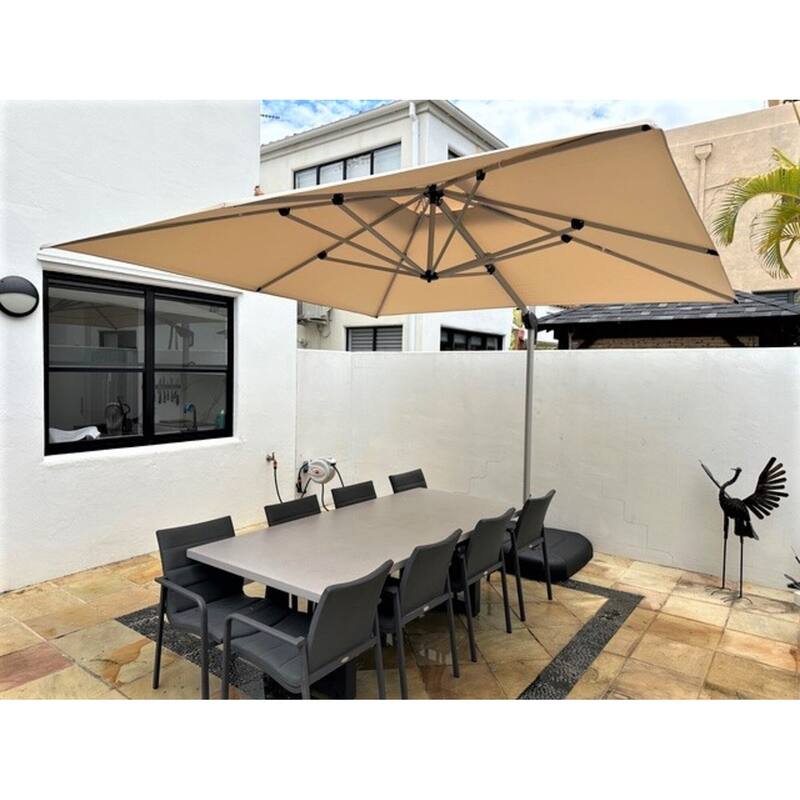 PURPLE LEAF 8 ft Square 360 Degree Rotation Patio Cantilever Umbrella