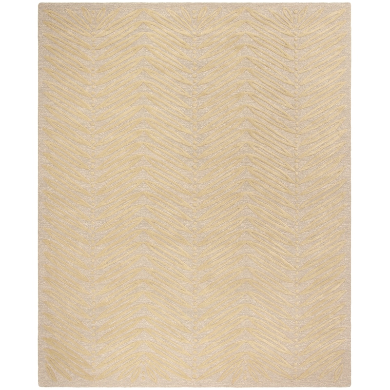 Martha Stewart by SAFAVIEH Chevron Leaves Wool/ Viscose Rug - 9' x 12' - Oolong Tea Green