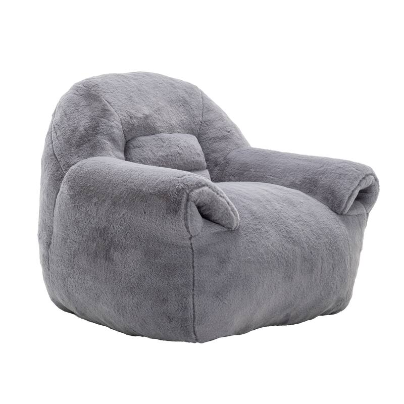 GDFStudio - Faux Fur 42.5" Supportive Bean Bag Sofa with Back Support
