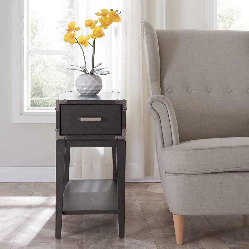 Leick Home Beckett Rustic Side Table with Drawer