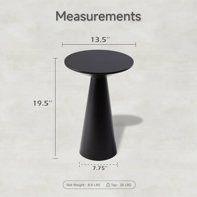 COZAYH Farmhouse Pedestal End Table, Round Martini Table Wood Plant Stand Rustic Small Drink Table for Living Room, Bedroom