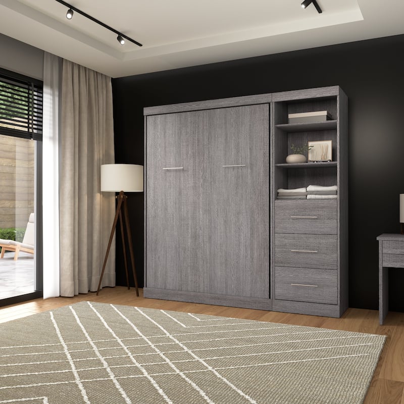 Nebula Full Murphy Bed and Closet Organizer with Drawers by Bestar