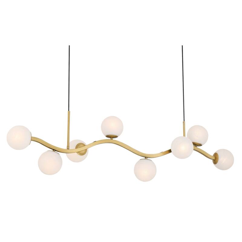 Minka Lavery 3747 Curven 8 Light 54" Long Abstract Linear Chandelier - Legacy Brass