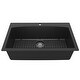 preview thumbnail 77 of 82, Karran Drop-In Quartz 33 in. 1-Hole Single Bowl Kitchen Sink Kit