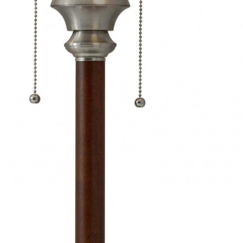 HomeRoots Silver Metal Standard Table Lamp With White Shade - 13.5