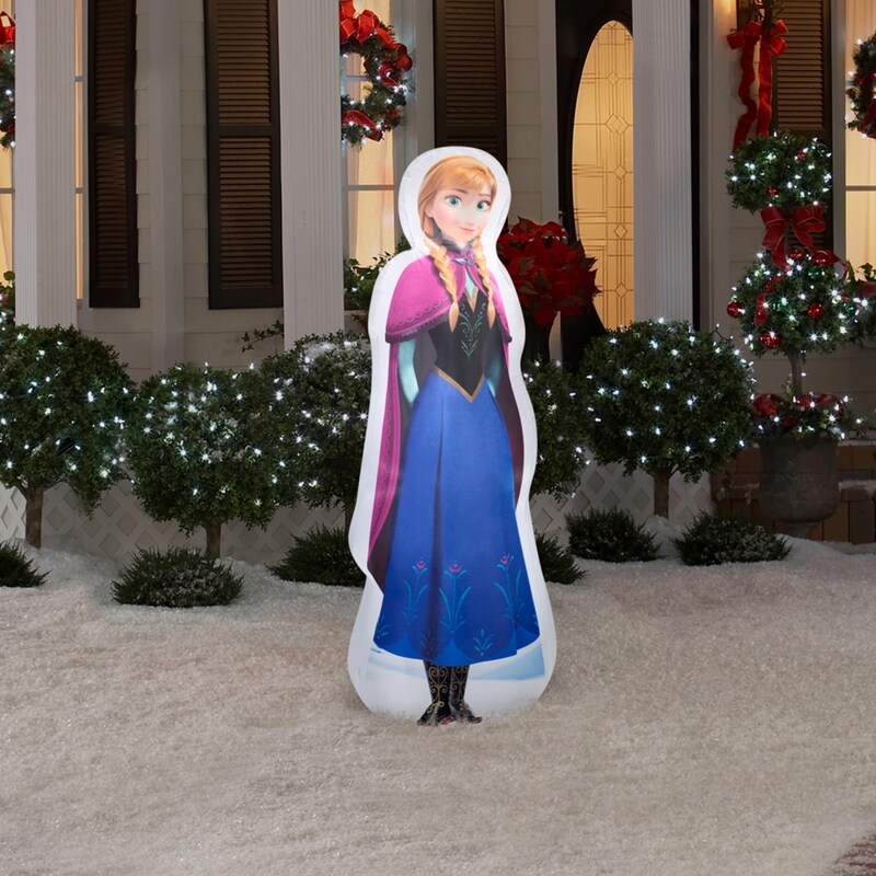 Shop Gemmy 36515 Christmas Airblown Anna From Frozen Inflatable Fabric 24 1 4 X 12 7 16 X 10 9 16 Overstock 18842272