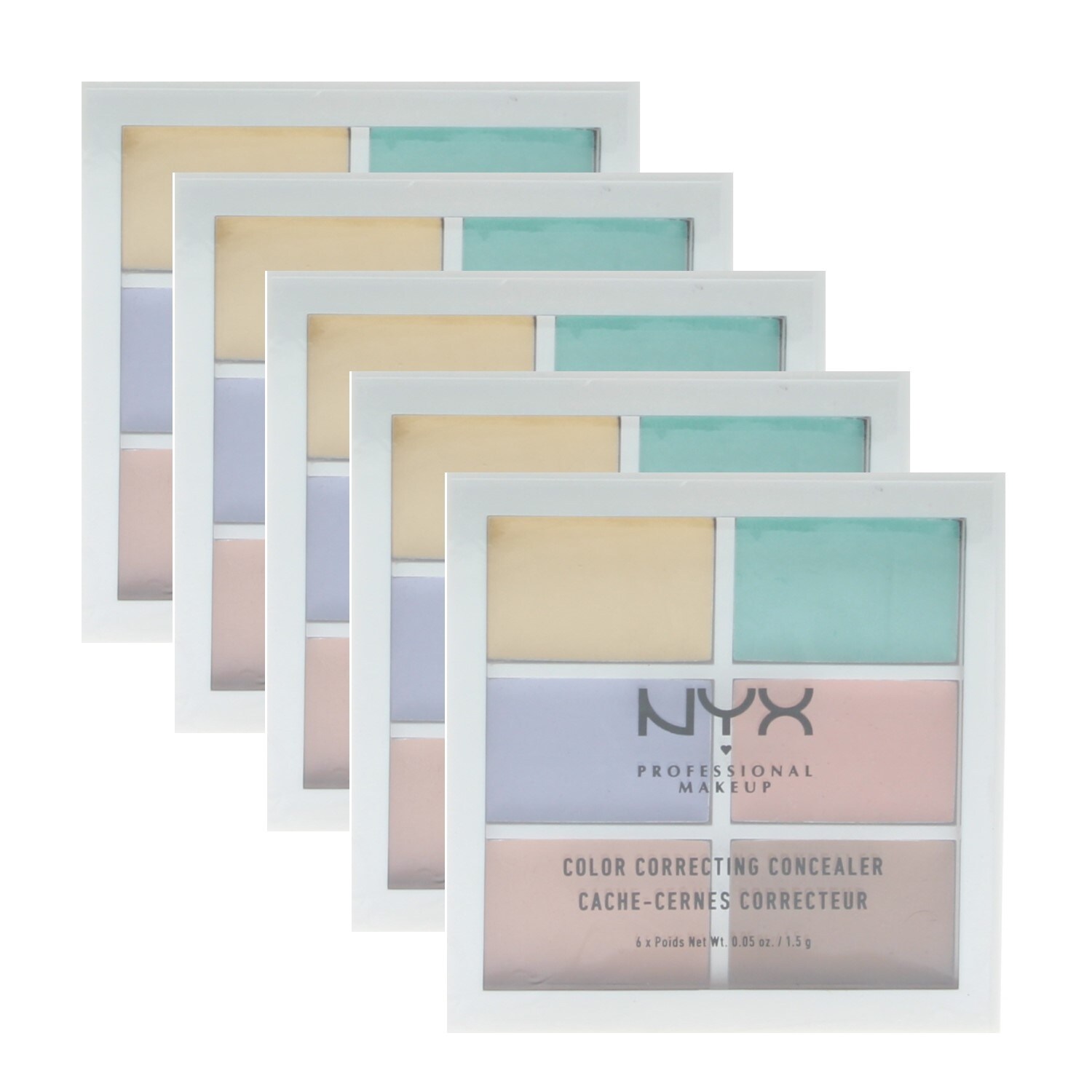 Nyx Professional Makeup Color Correcting Conceal Correct Contour Palette 6 Shades X 0 05oz 0 30oz 9g 5 Pack Overstock 32020407 Treat your most severe skin discoloration concerns with nyx professional makeup color correcting palette. overstock com