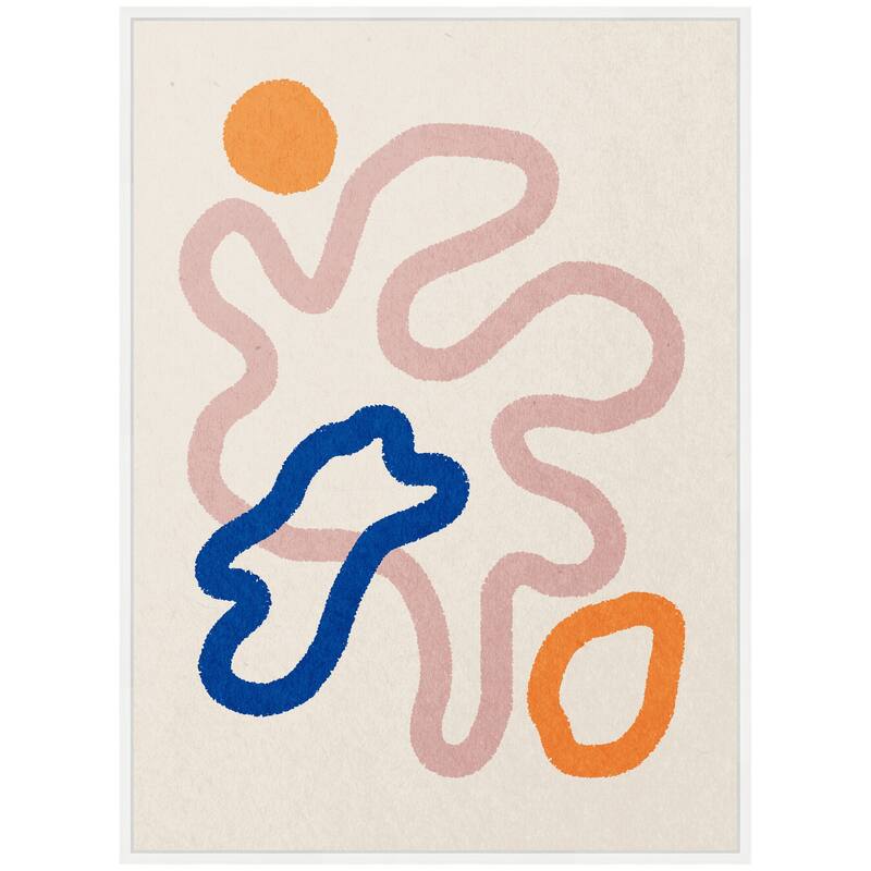 Kate and Laurel Sylvie Abstract Line Art Print 1 Framed Canvas by July Art Prints