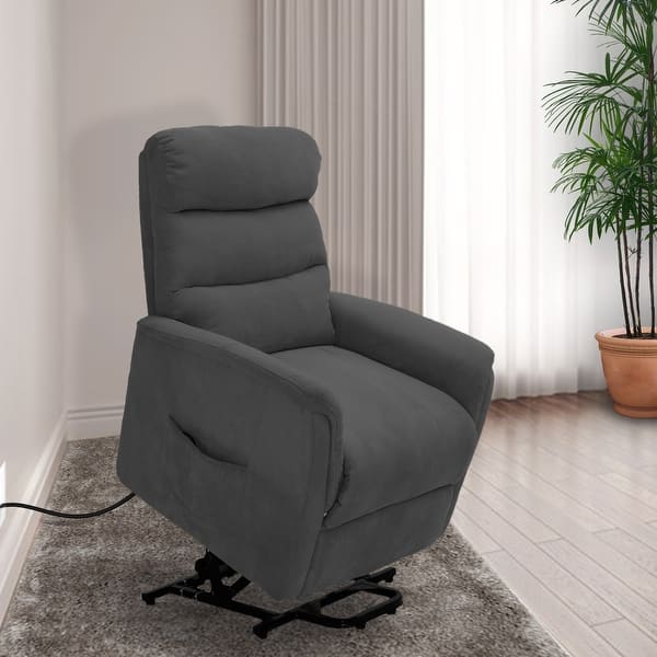 Lifesmart Ultra Comfort Gray Lift Chair With Heat Massage And Remote Overstock 24126841