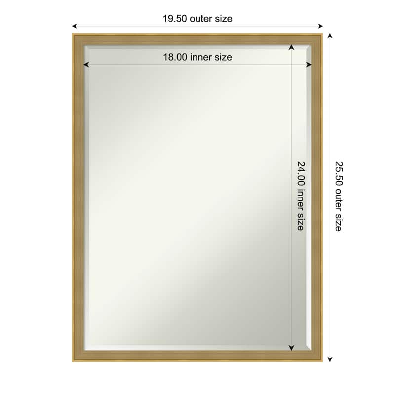 Incline Half-Inch-Bevel Wood Framed Wall Mirror - 20 x 26 in - Incline Dark Gold