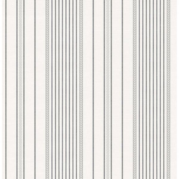 slide 2 of 7, A-Street Prints Navarres Stripe Charcoal Faux Linen Wallpaper