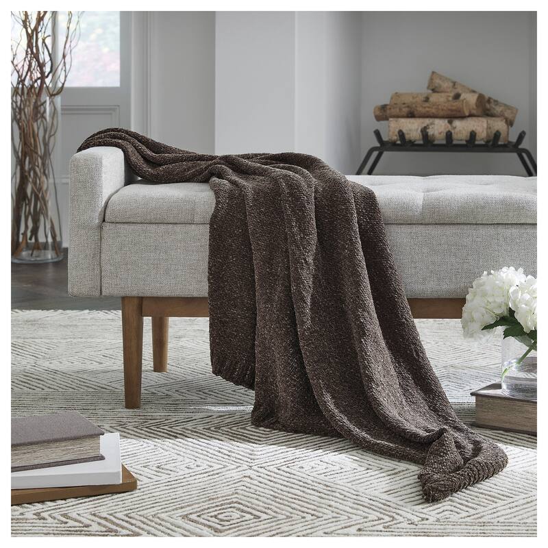 Signature Design by Ashley Anawood Brown Throw (Set of 3)