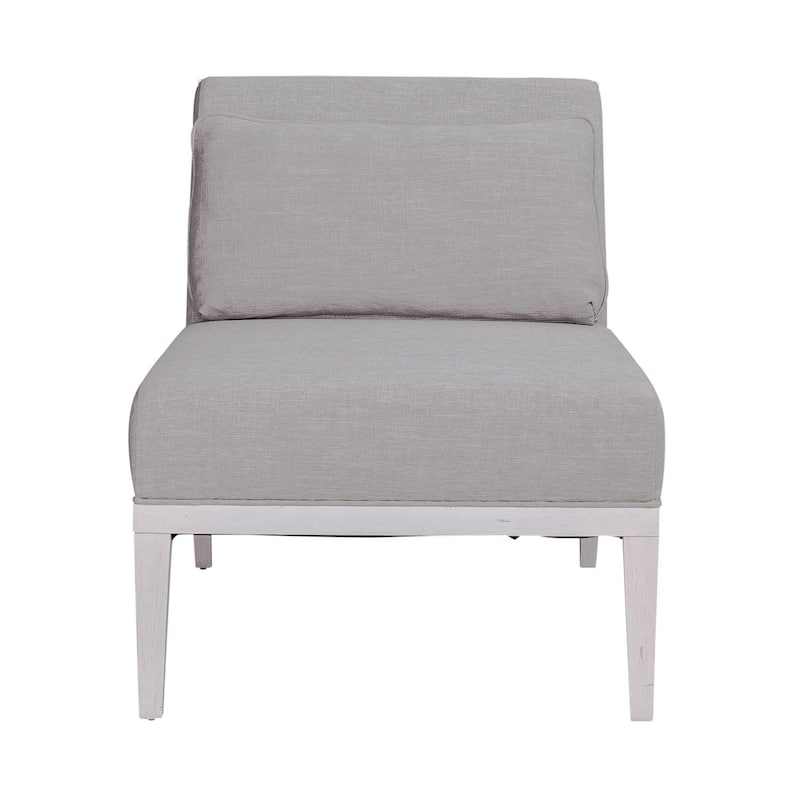 Allyson Park Wirebrushed Grey and White Upholstered Accent Chair
