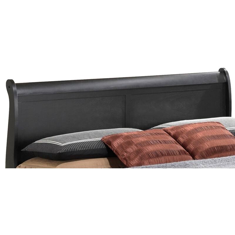 Full Sleigh Bed with Two Storage Drawers - 84" - Black