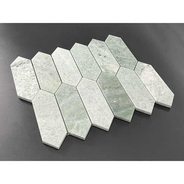 Ming Green Long Hexagon Mosaic Wall & Floor Tile - Case (10 Sheets