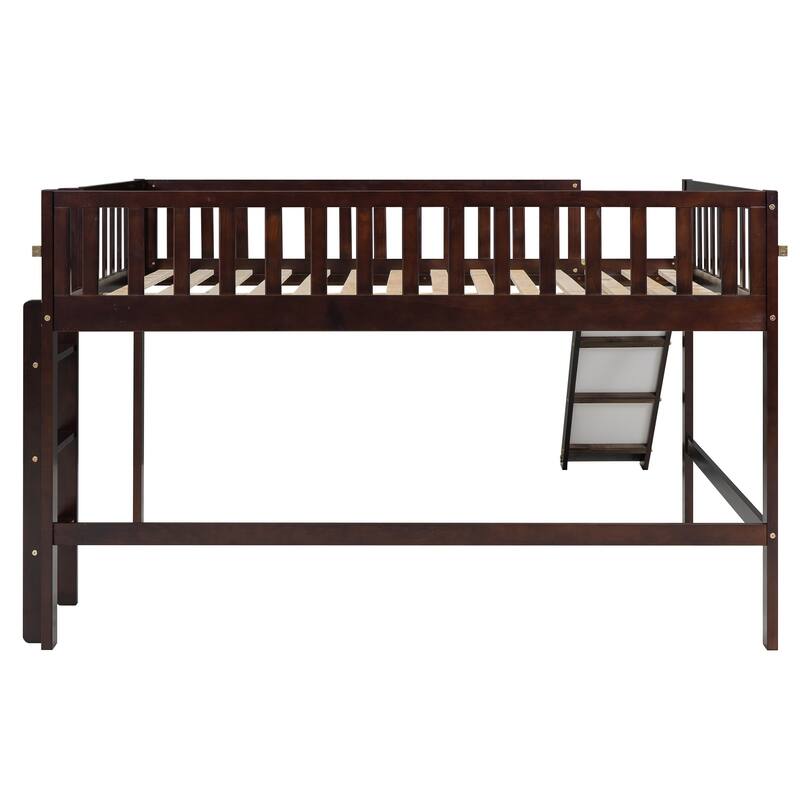 Low Loft Bed Toddler Bed Kids Bed with Slide and Ladder