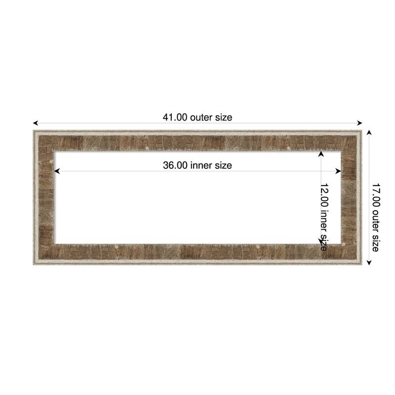 Amanti Art Farmhouse Brown Narrow Framed Dry Erase Magnetic Board - 41 x 17 in