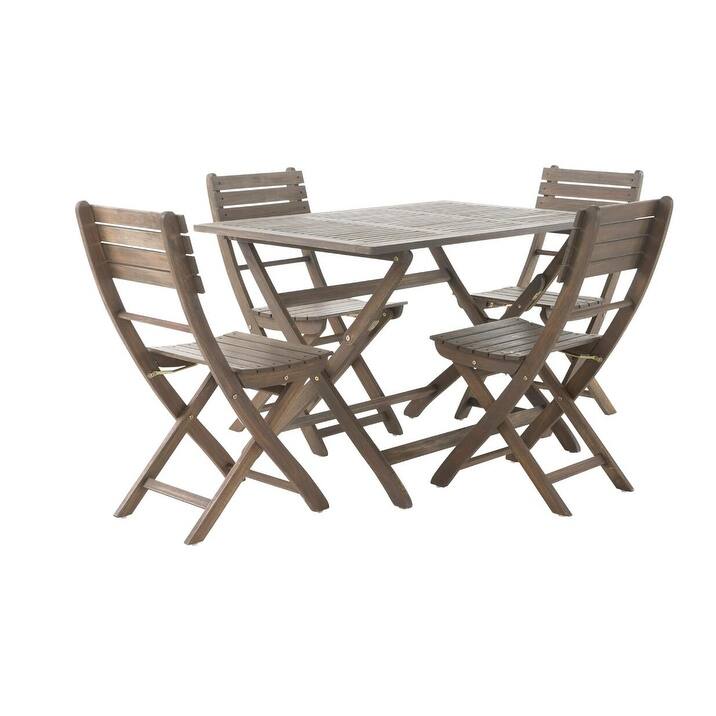 5-Piece Outdoor Acacia Wood Folding Dining Set