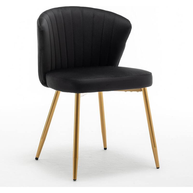 Modern Velvet Accent Chair with Channel-Tufted Design Comfortable and Trendy Armless Seat