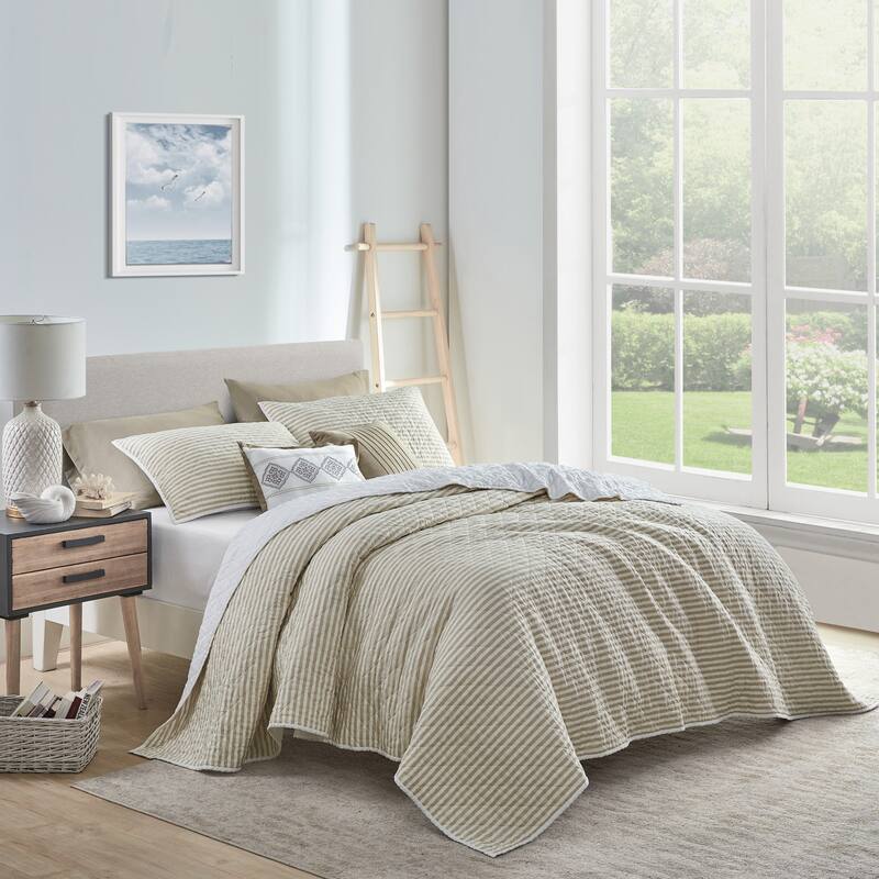 Wonderful 5 Piece Striped Coverlet Set