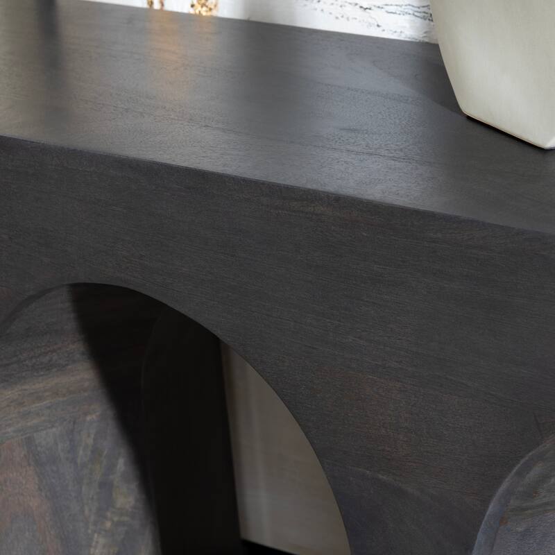 60 in. Black Solid Wood Accent_Console_Sofa Table