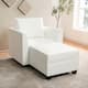 Option Accent Chair with Ottoman,Bright White