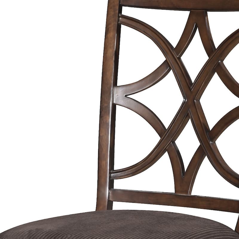 HomeRoots Set of Two Brown and Dark Brown Upholstered Microfiber Dining Side Chairs - 26 in. x 42 in. x 22 in.