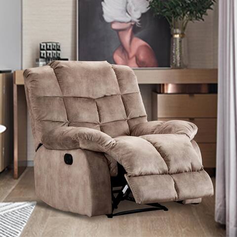 Recliner Chairs for Living Room Overstuffed Breathable Fabric Reclining Chair Manual Sofas