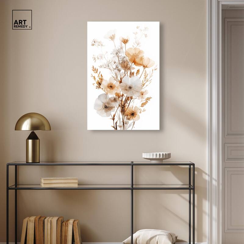 Parchment Petals Acrylic by Art Remedy, Ready to Hang