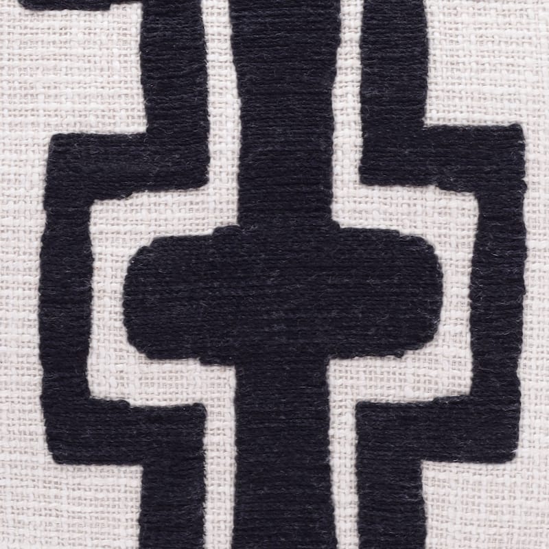 HomeRoots 24" X 24" Black And Ivory 100% Cotton Geometric Zippered Pillow