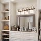 preview thumbnail 4 of 12, Kole Farmhouse 4-Light Linear Bathroom Vanity Lights Mason Jar Glass Wall Sconces