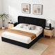 preview thumbnail 17 of 87, Modern Minimalist Upholstered Storage Bed with Lift-Up Platform Black - King